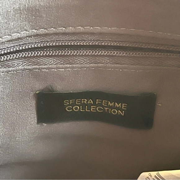 Vintage sfera femme collection brasses cross body purse clutch zipped gray - Picture 7 of 10